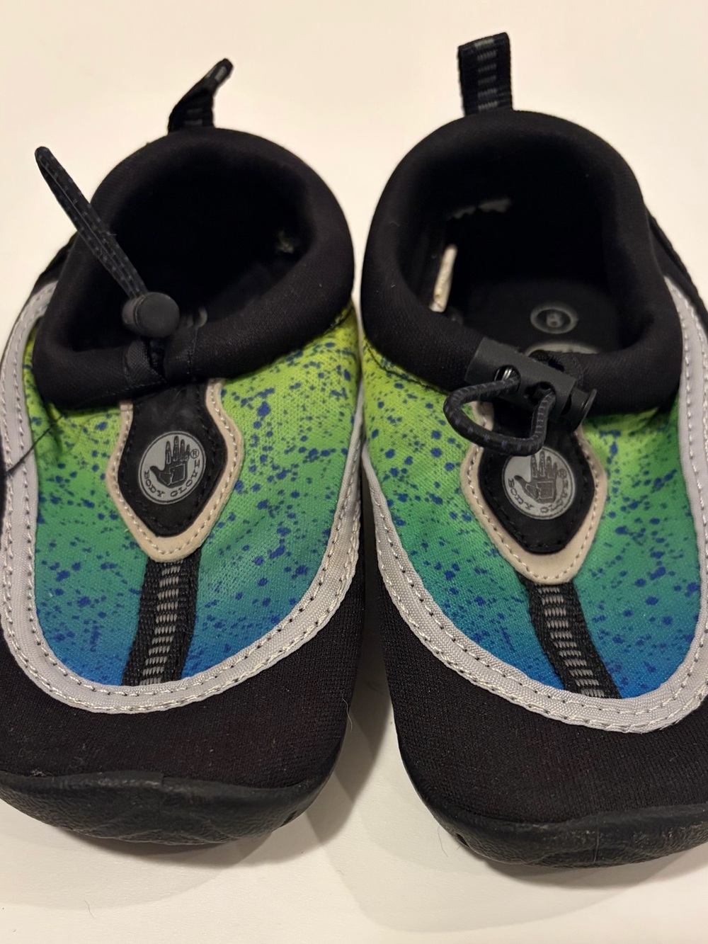 Body Glove Kids Blue and Green Speckled Water Shoes with Black Trim